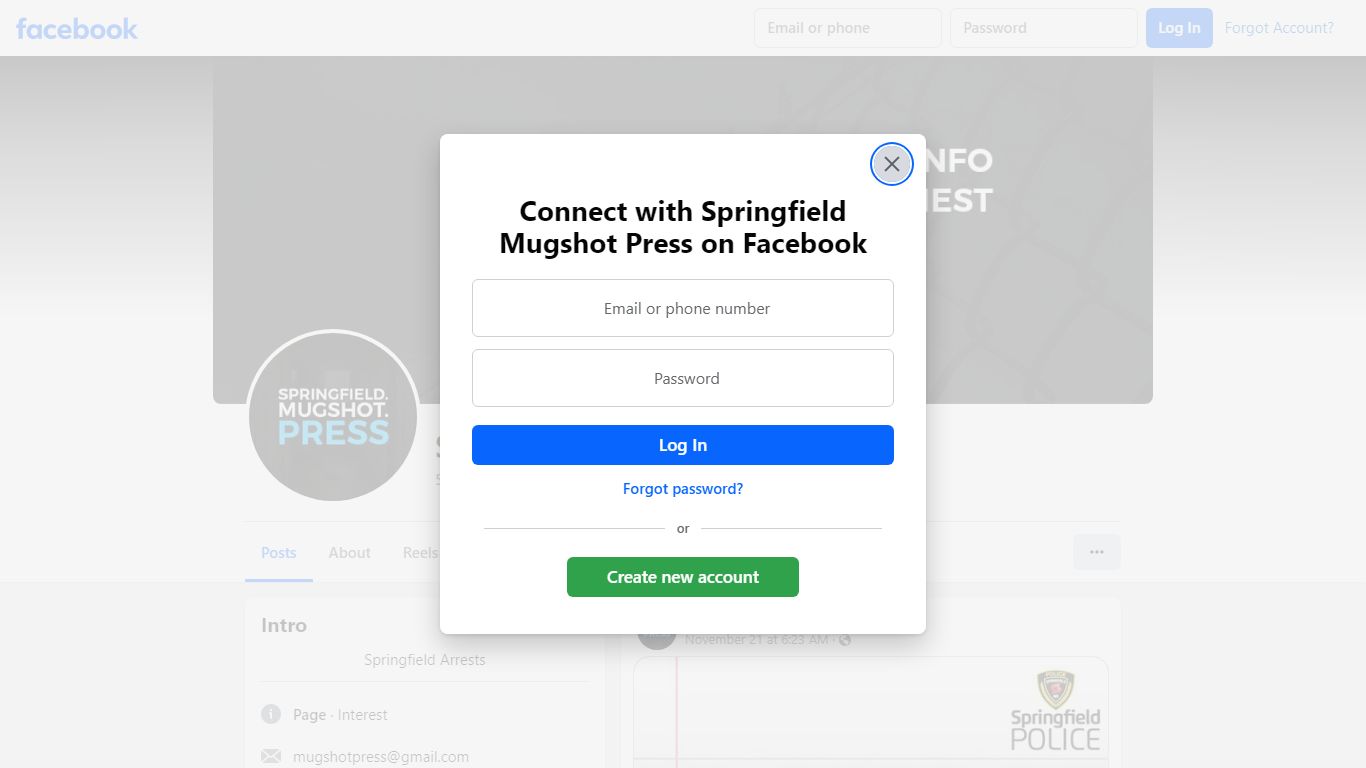 Springfield Mugshot Press - Facebook